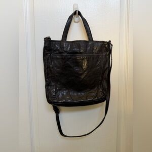 Margot satchel with crossbody black Leather bag